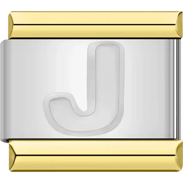 Letter J Italian charm bracelet link
