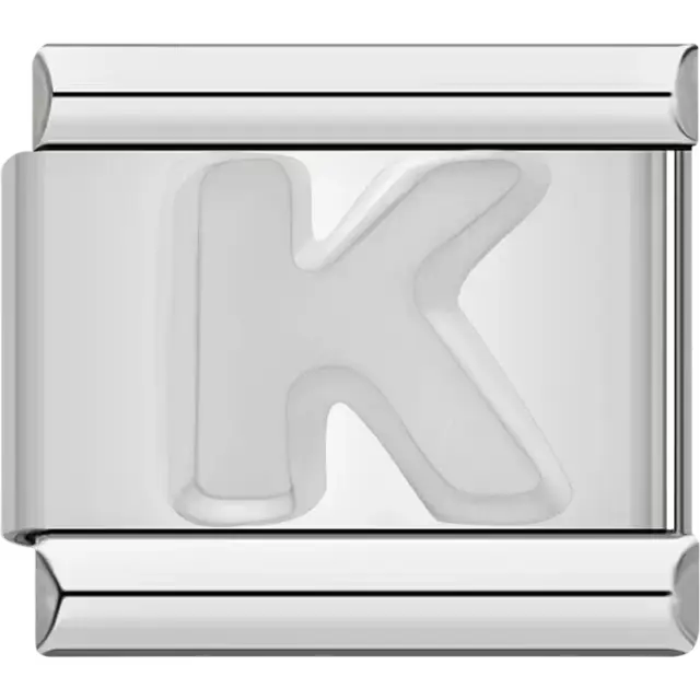 Letter K Italian charm bracelet link