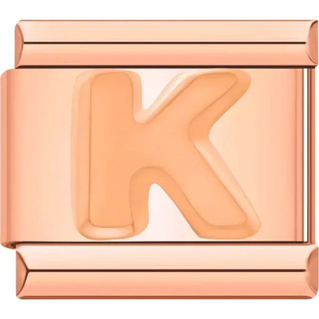 Letter K Italian charm bracelet link