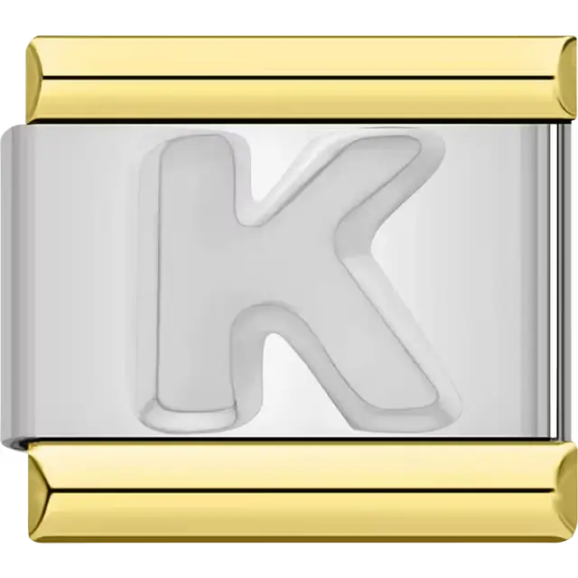 Letter K Italian charm bracelet link