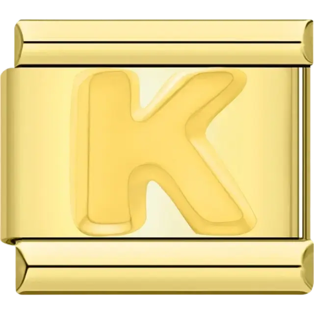 Letter K Italian charm bracelet link