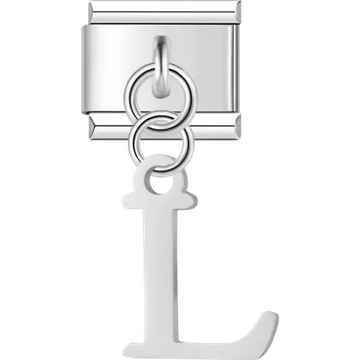Uppercase letter "L" Italian charm bracelet link