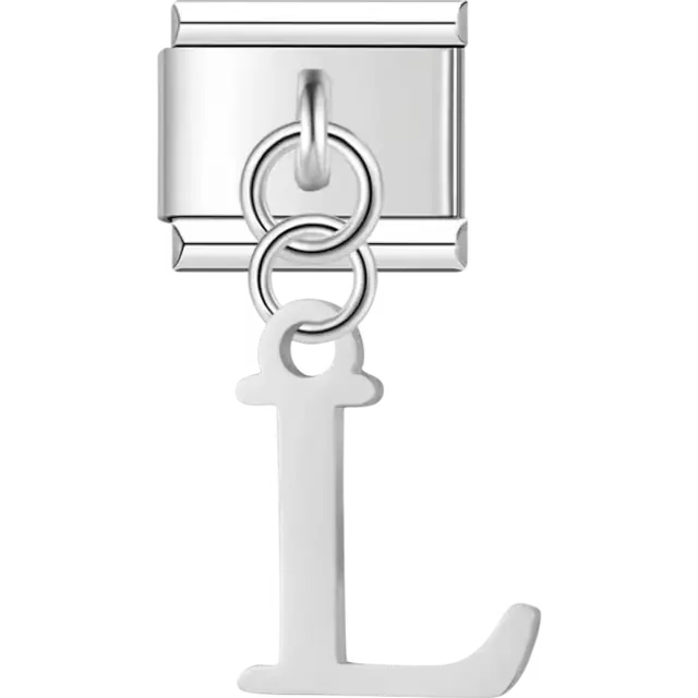 Uppercase letter "L" Italian charm bracelet link