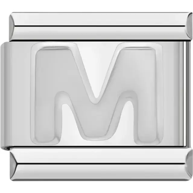 Letter M Italian charm bracelet link