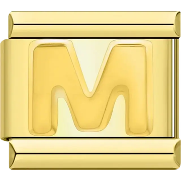 Letter M Italian charm bracelet link