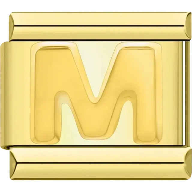 Letter M Italian charm bracelet link