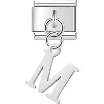 Uppercase letter "M" Italian charm bracelet link