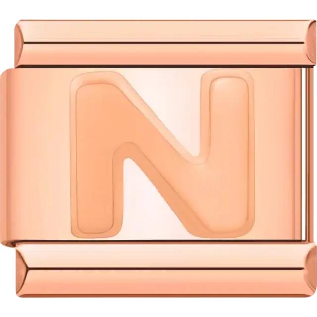 Letter N Italian charm bracelet link