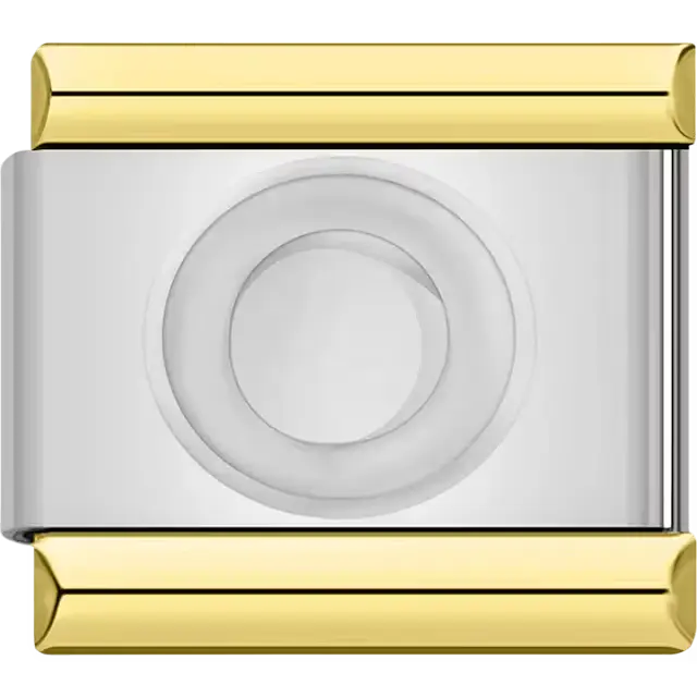 Letter O Italian charm bracelet link