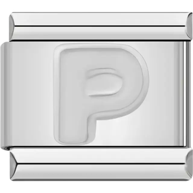 Letter P Italian charm bracelet link