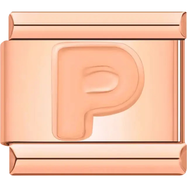 Letter P Italian charm bracelet link