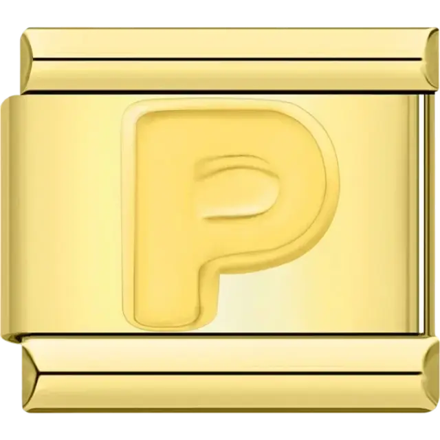Letter P Italian charm bracelet link
