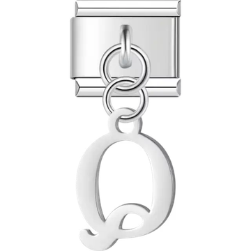 Uppercase letter "Q" Italian charm bracelet link