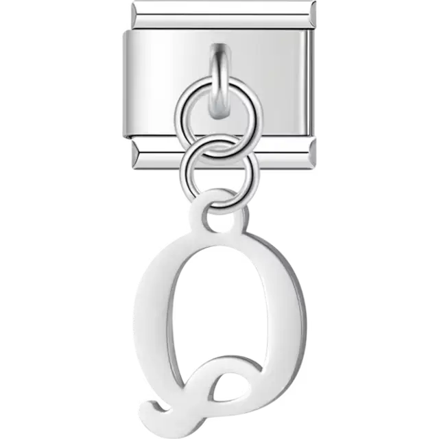 Uppercase letter "Q" Italian charm bracelet link