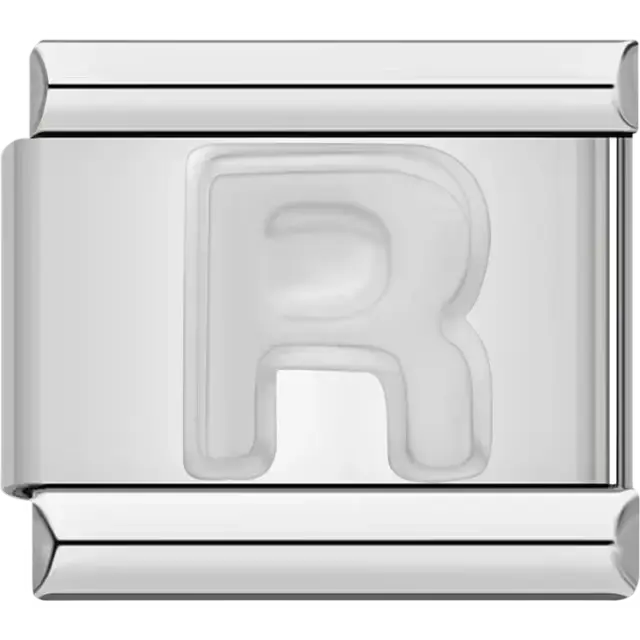 Letter R Italian charm bracelet link