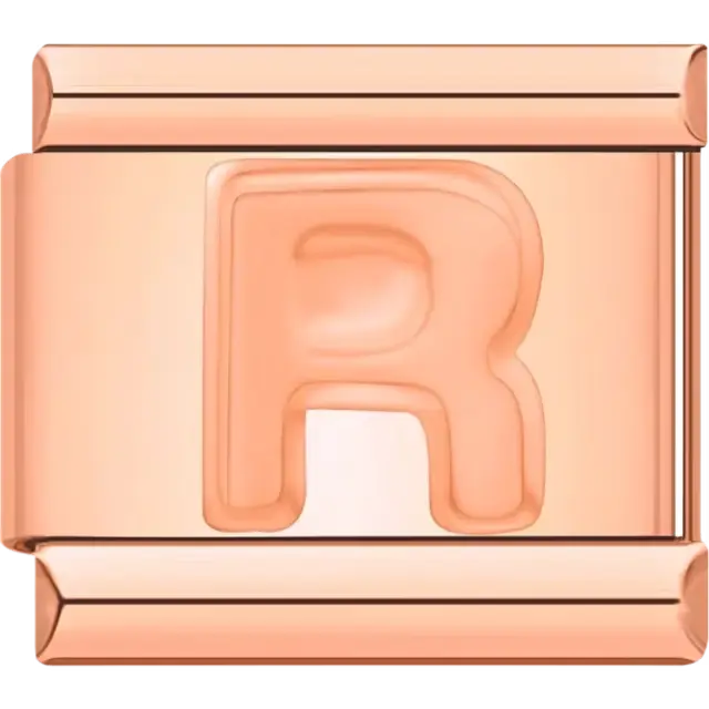 Letter R Italian charm bracelet link