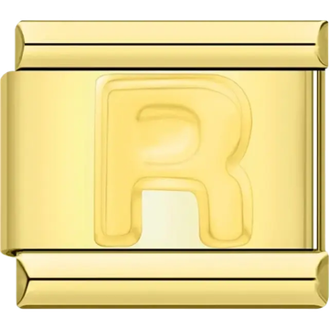 Letter R Italian charm bracelet link