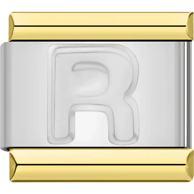 Letter R Italian charm bracelet link