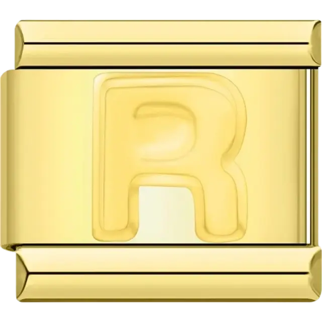 Letter R Italian charm bracelet link