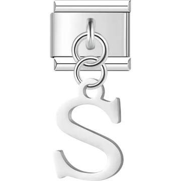 Uppercase letter "S" Italian charm bracelet link