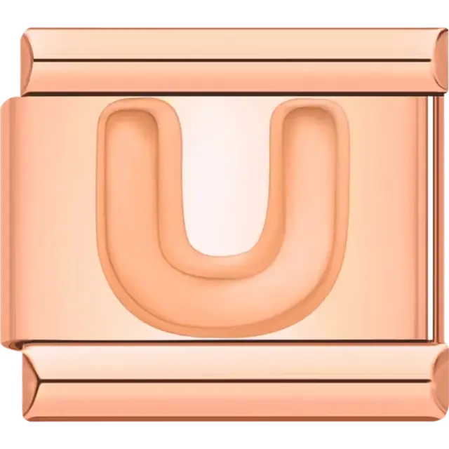 Letter U Italian charm bracelet link