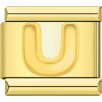 Letter U Italian charm bracelet link