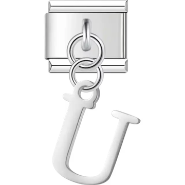 Uppercase letter "U" Italian charm bracelet link