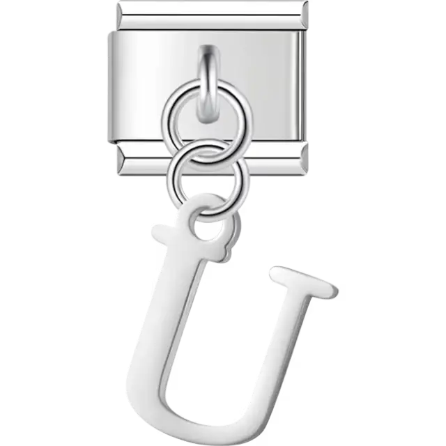 Uppercase letter "U" Italian charm bracelet link