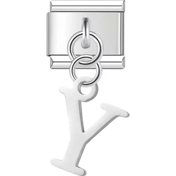 Uppercase letter "Y" Italian charm bracelet link