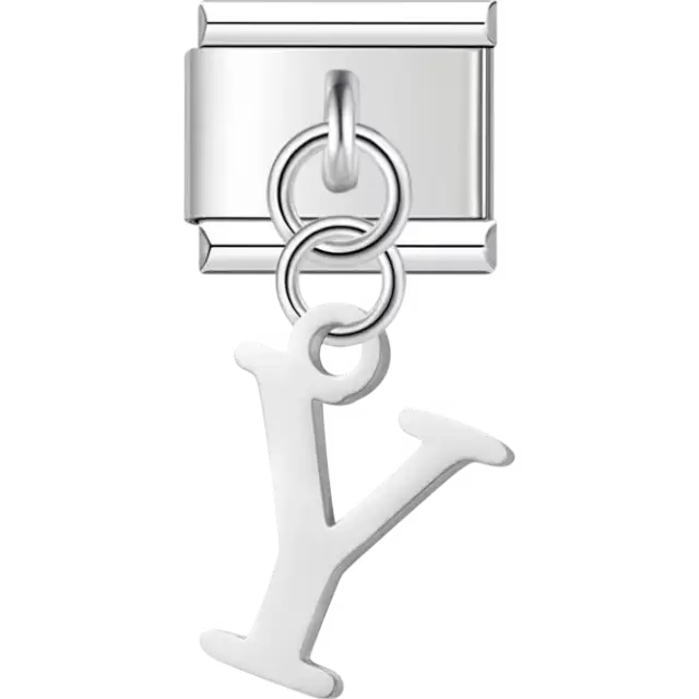 Uppercase letter "Y" Italian charm bracelet link