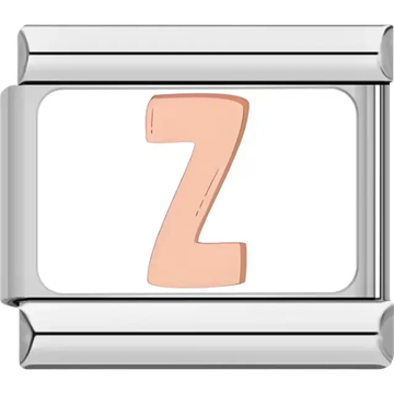 Beige letter "Z" Italian charm bracelet link