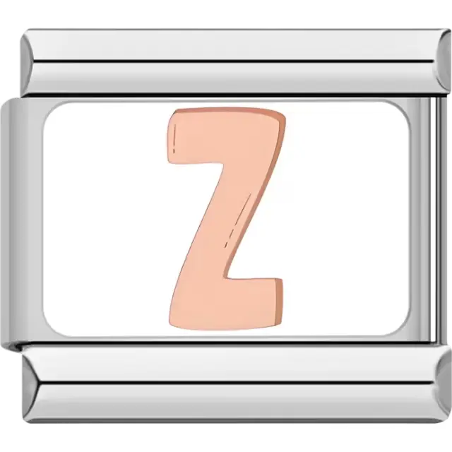 Beige letter "Z" Italian charm bracelet link