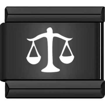 Black Libra zodiac symbol Italian charm bracelet link