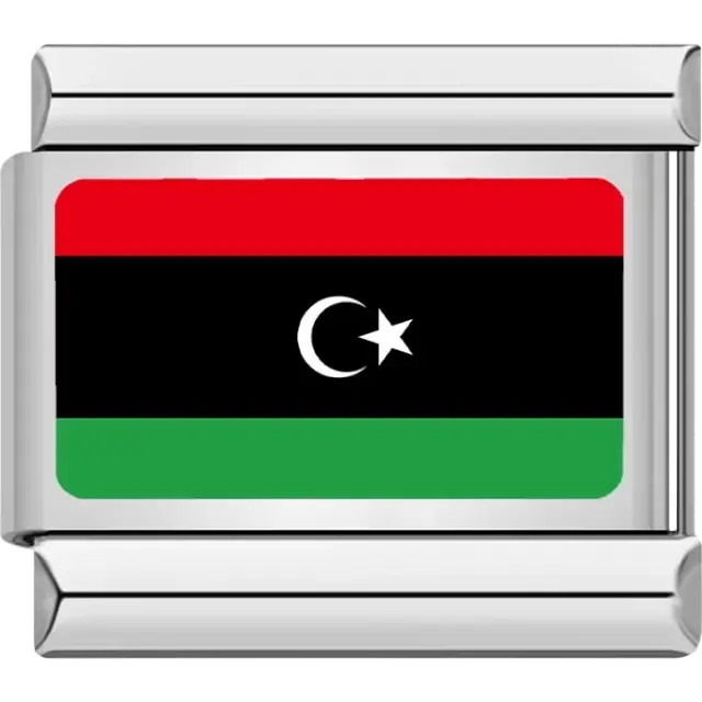 Libyan flag Italian charm bracelet link
