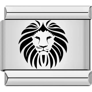 Lion head silhouette Italian charm bracelet link