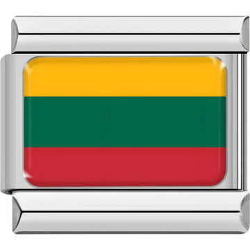 Lithuanian flag Italian charm bracelet link