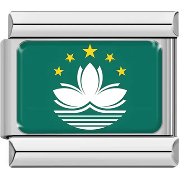 Macanese flag Italian charm bracelet link