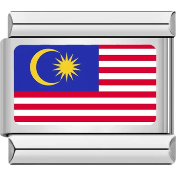 Malaysian flag Italian charm bracelet link
