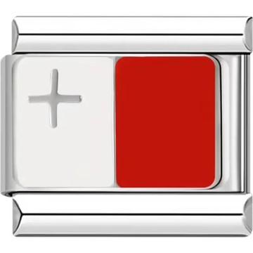 Maltese flag Italian charm bracelet link