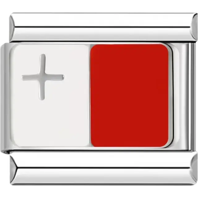 Maltese flag Italian charm bracelet link