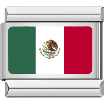 Mexican flag Italian charm bracelet link
