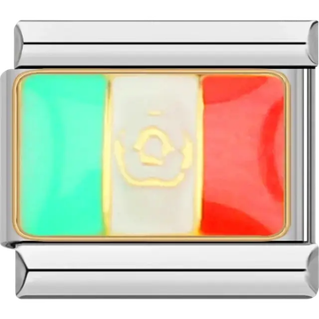 Mexican flag Italian charm bracelet link