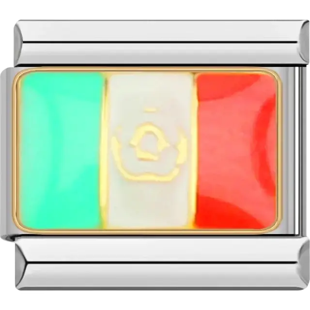 Mexican flag Italian charm bracelet link