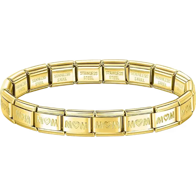 Mom heart charms composing stainless steel Italian bracelet