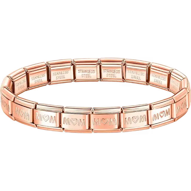 Mom heart charms composing stainless steel Italian bracelet