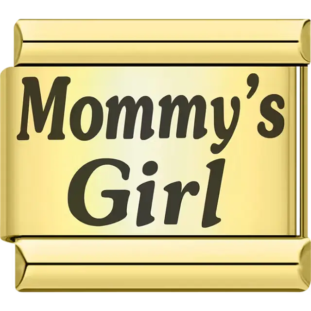 Gold "Mommy's Girl" text Italian charm bracelet link