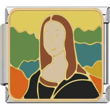 Famous painting "Mona Lisa" by Leonardo da Vinci Italian charm bracelet link