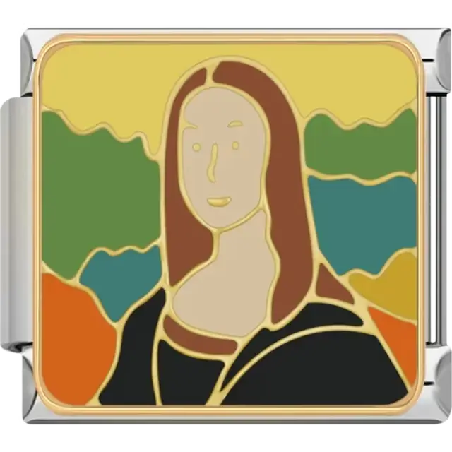 Famous painting "Mona Lisa" by Leonardo da Vinci Italian charm bracelet link