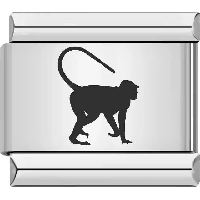 Black monkey Italian charm bracelet link