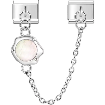 Chain with moonstone centerpiece Italian charm bracelet link